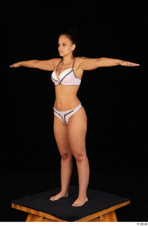 Jennifer Mendez bra panties standing t poses underwear whole body…